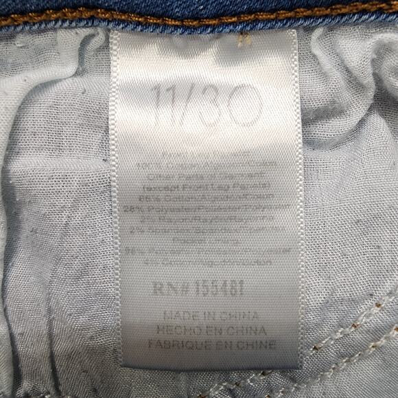 Simple Society Shorts Womens 11/30 Blue Distressed High Rise Stretch Denim Mom - Picture 6 of 13